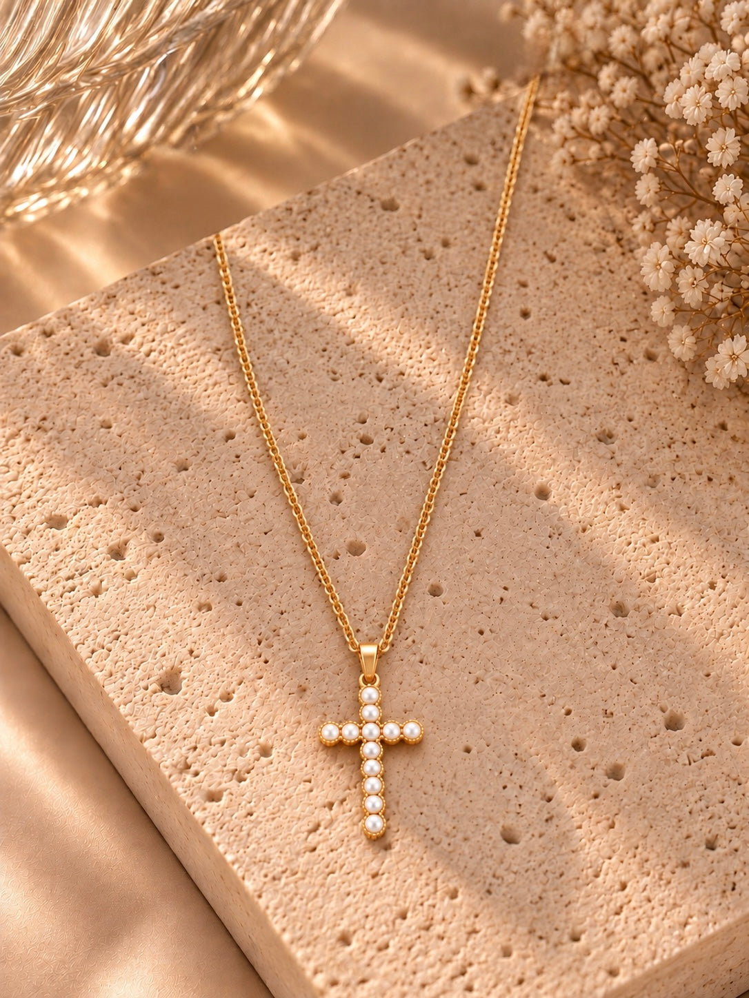 Pearl Cross Necklace