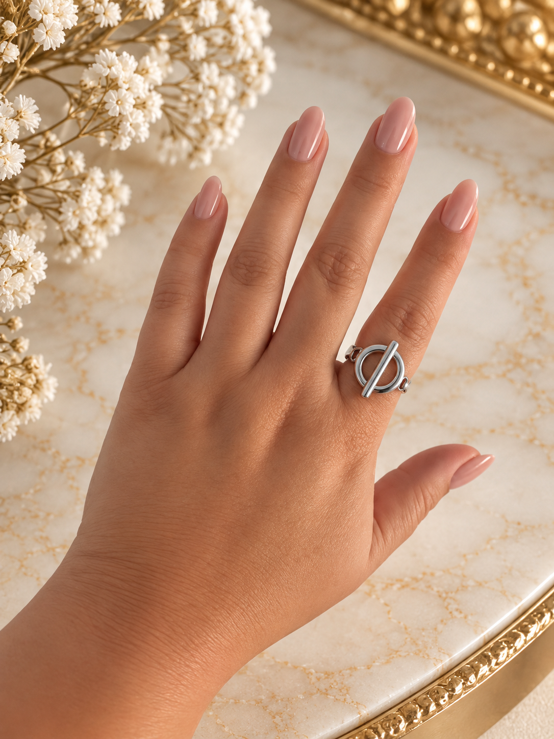 Gold & Silver Belt Ring