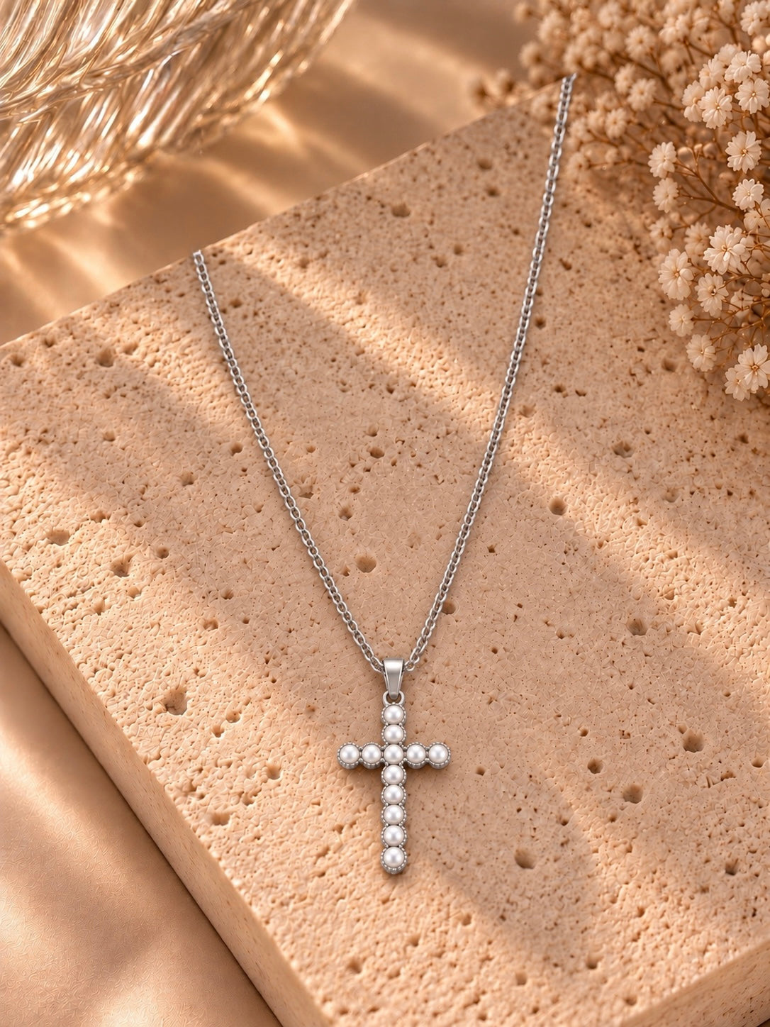 Pearl Cross Necklace