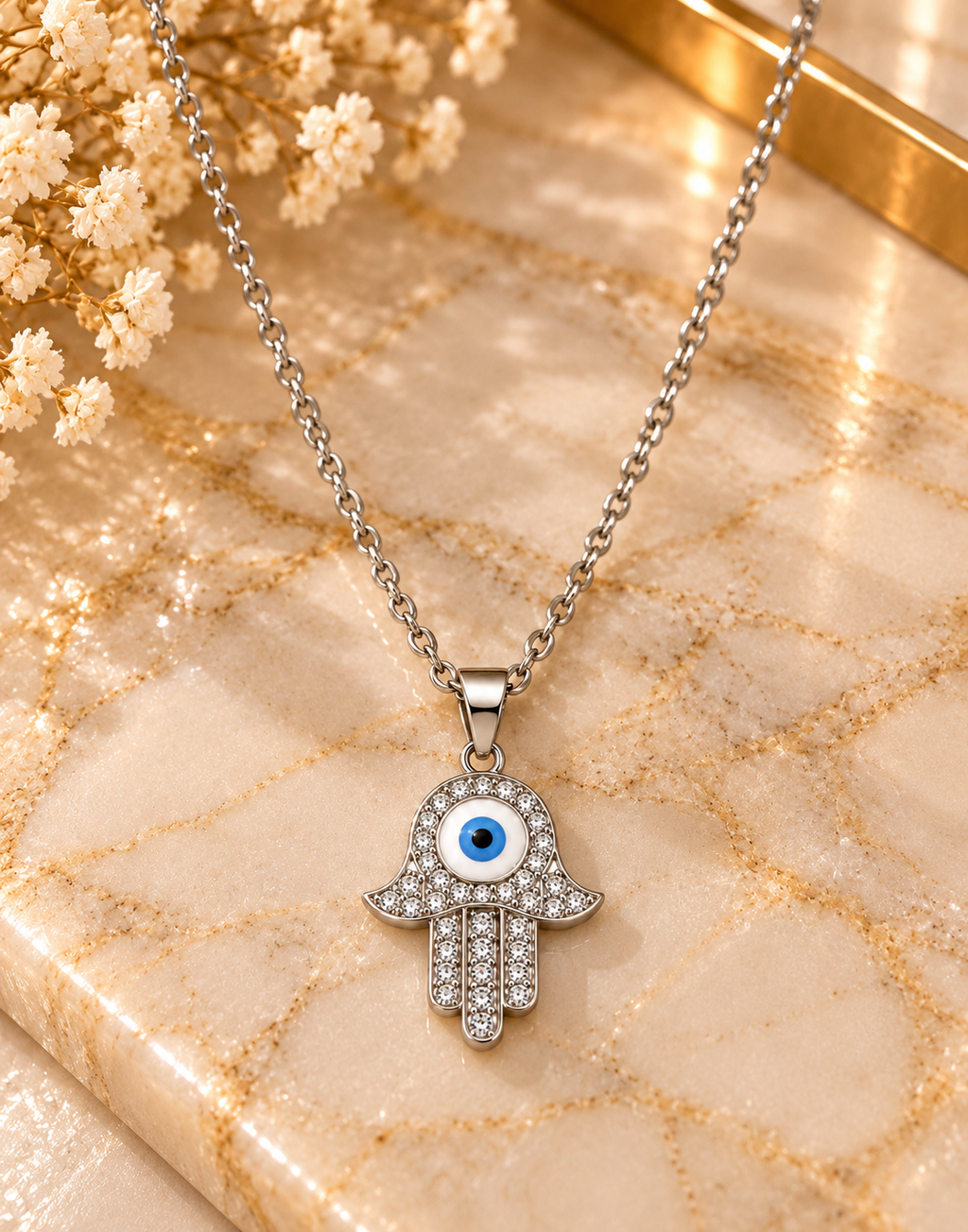 Hamsa Evil Eye Necklace