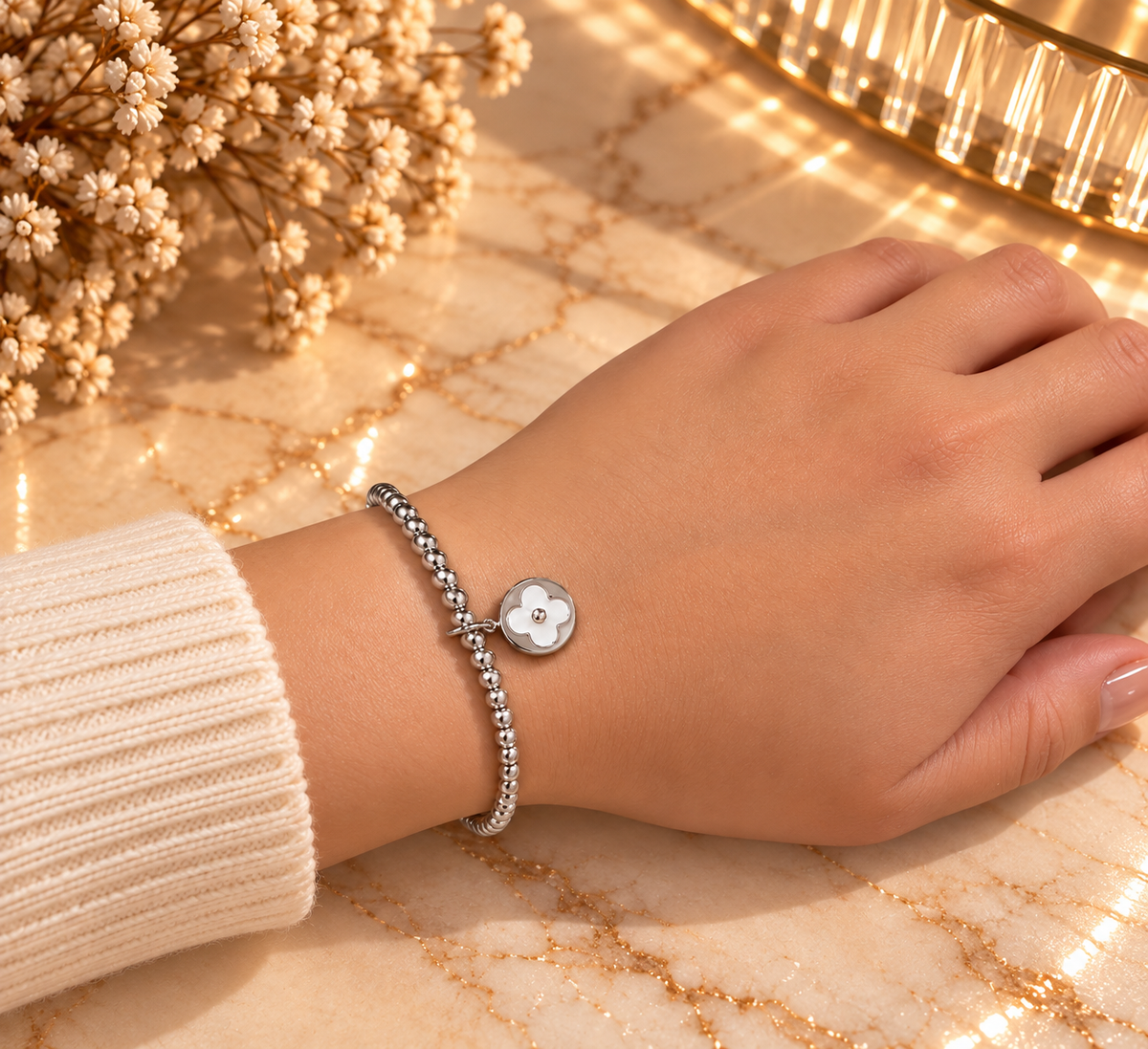 Ivory Clover Bracelet
