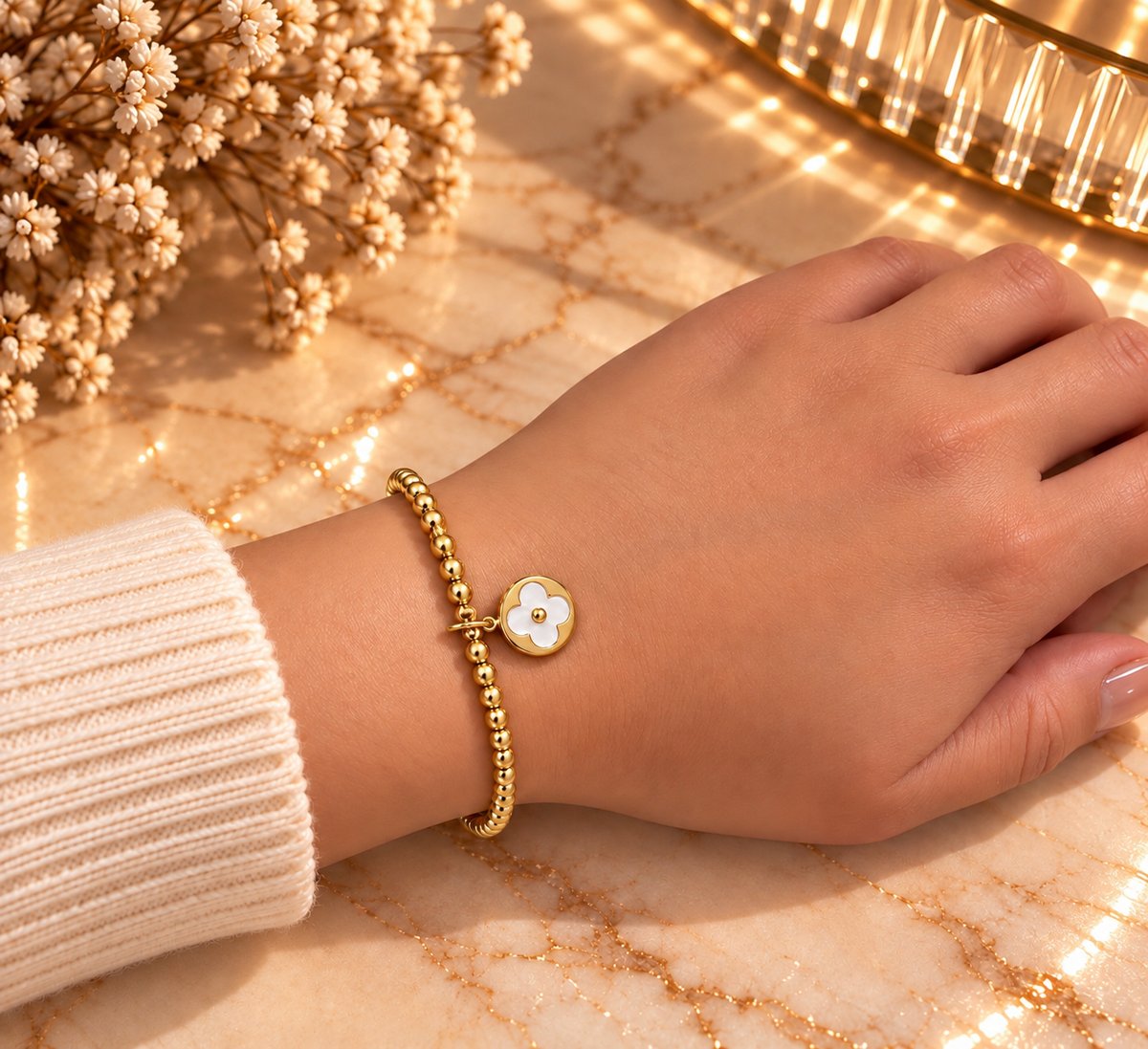 Ivory Clover Bracelet